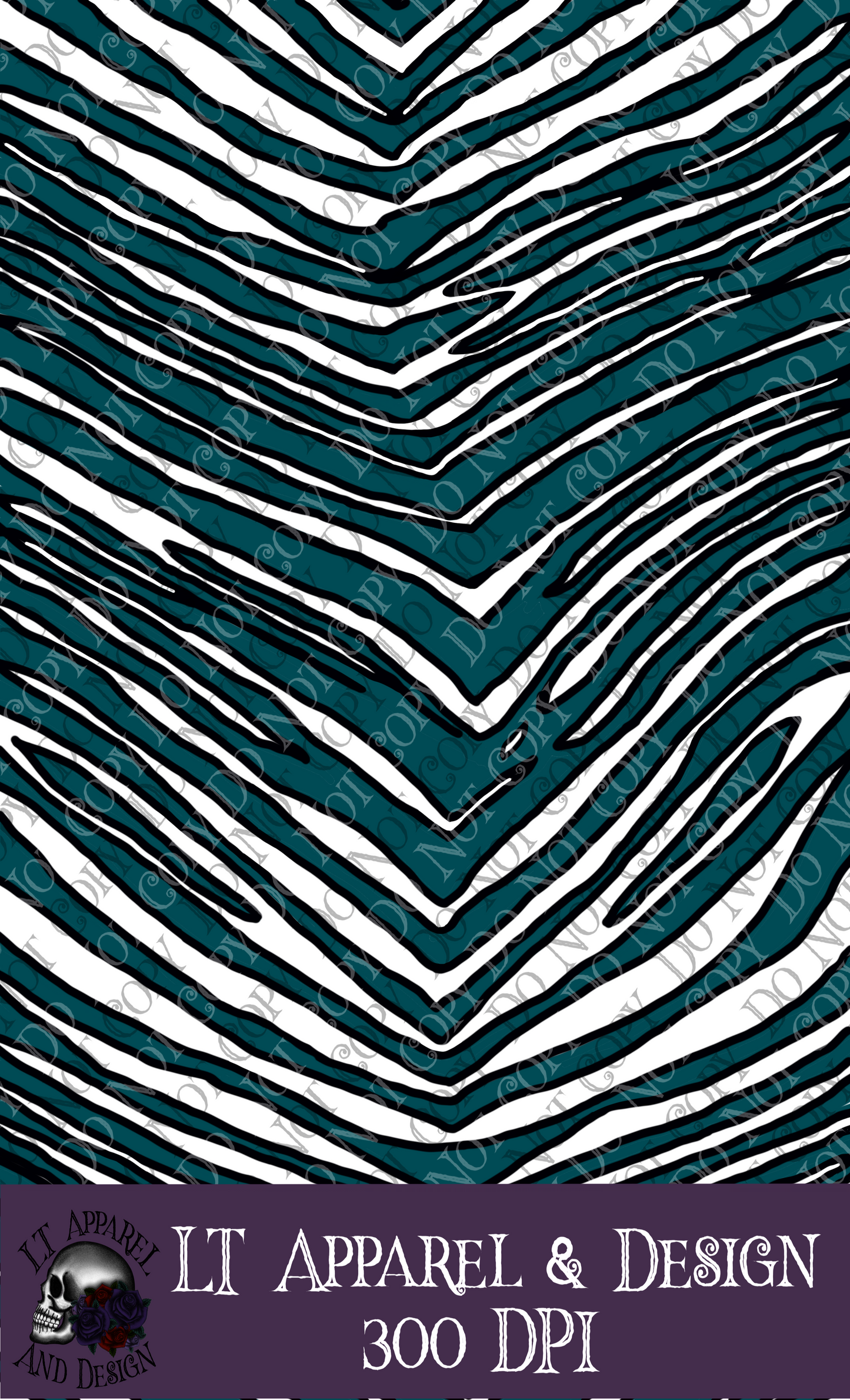 Zebra Sheet Not Seamless teal, black and white digital image